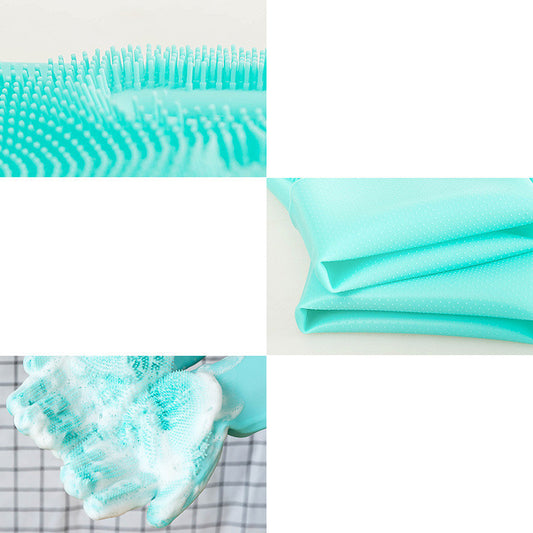 Silicone Pet Grooming Glove – Hair Removal, Bath & Massage Brush for Cats & Small Dogs
