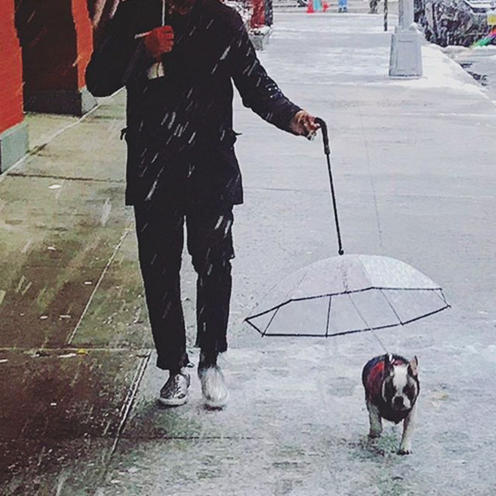 β Dog Umbrella with Leash β Transparent Pet Umbrella with Removable Traction Chain πΎ