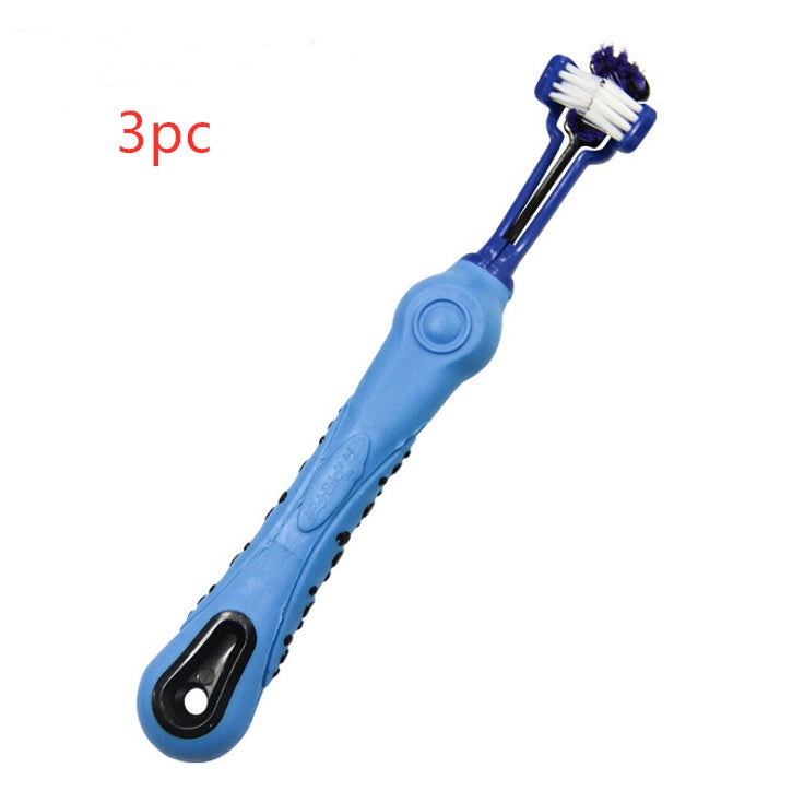 🦷 Three-Sided Pet Toothbrush – Dog Teeth Cleaning for Tartar & Bad Breath 🐶🐱