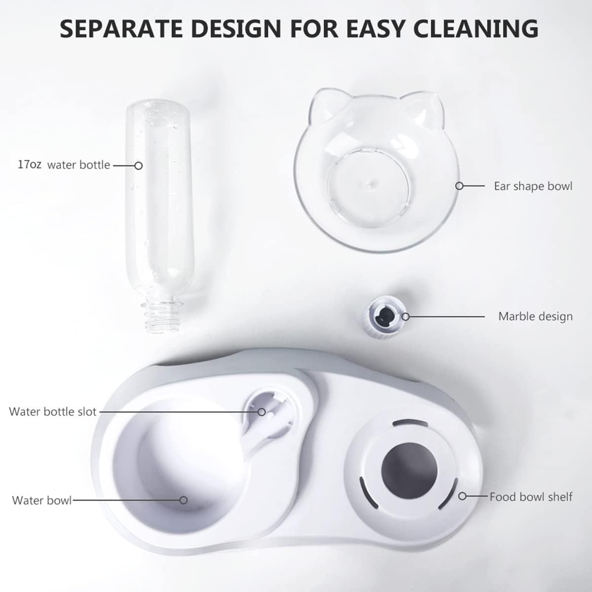🍽️ Double Pet Bowls – Tilted Water & Food Bowl Set with Automatic Waterer for Dogs & Cats 🐶🐱