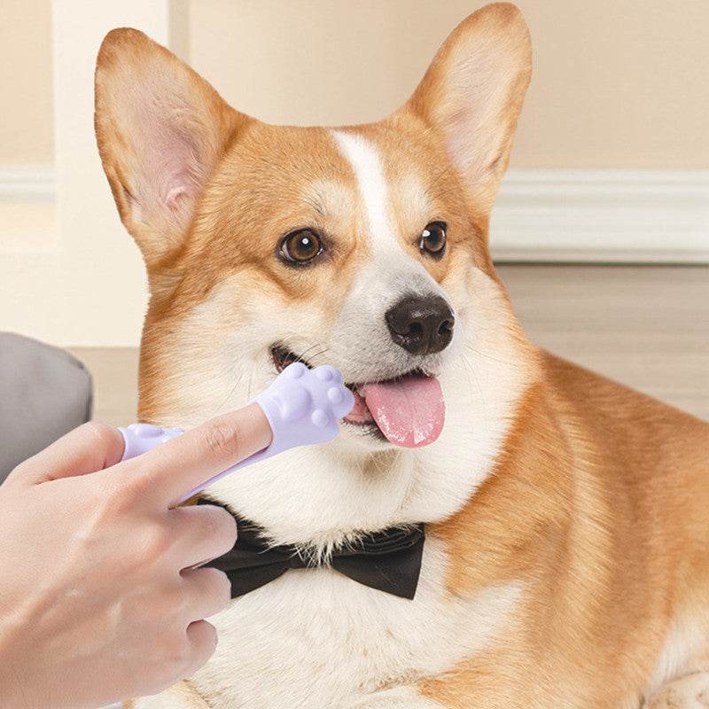 🐶 Dog Finger Toothbrush – Small Dog Cleaning & Dental Care Tool