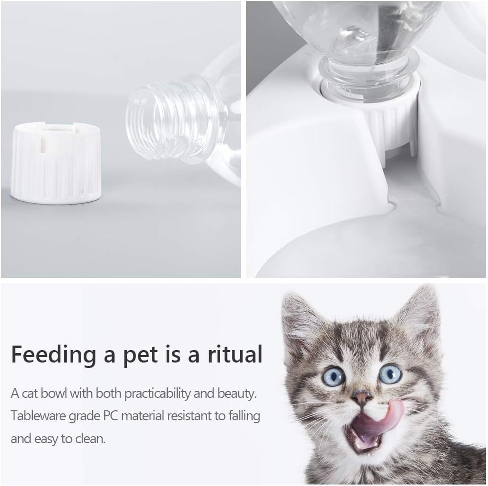 🍽️ Double Pet Bowls – Tilted Water & Food Bowl Set with Automatic Waterer for Dogs & Cats 🐶🐱