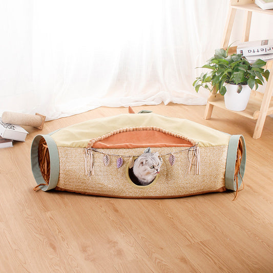 Cat Net Litter Roll Toy – Totoro Drilling Hole Cat Play & Activity Toy