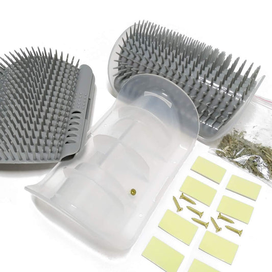 Cat Self Groomer Arch – Upgraded Wall Corner Brush & Self-Cleaning Slicker Comb for Cats & Dogs