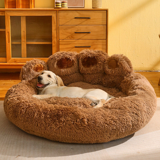 Warm Fleece-Lined Dog Bed – Cozy Kennel Mattress for Medium & Large Dogs