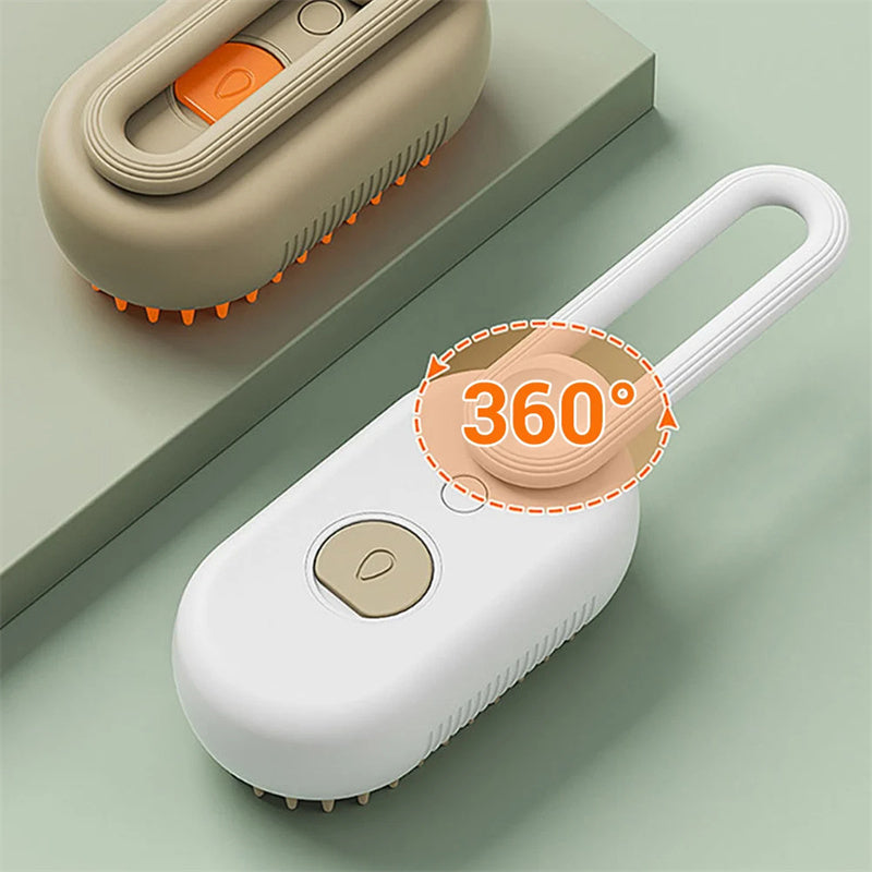 🐾 3-in-1 Electric Steam Pet Brush – Cat & Dog Hair Removal, Massage & Grooming Comb 🐶🐱