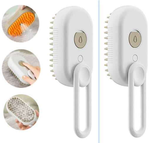 🐾 3-in-1 Electric Steam Pet Brush – Cat & Dog Hair Removal, Massage & Grooming Comb 🐶🐱