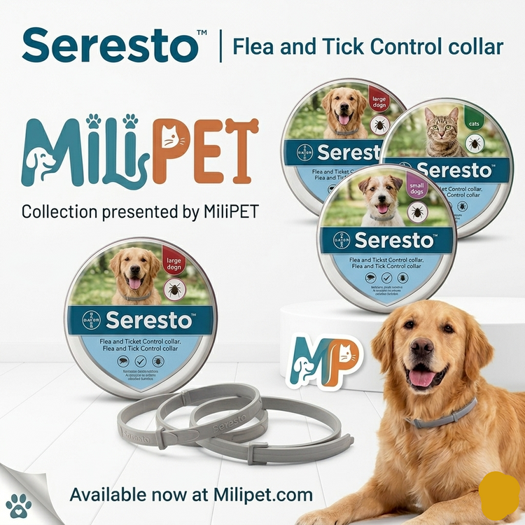 Authentic Seresto 8-month flea and tick prevention collar collection for dogs and cats by MiliPET