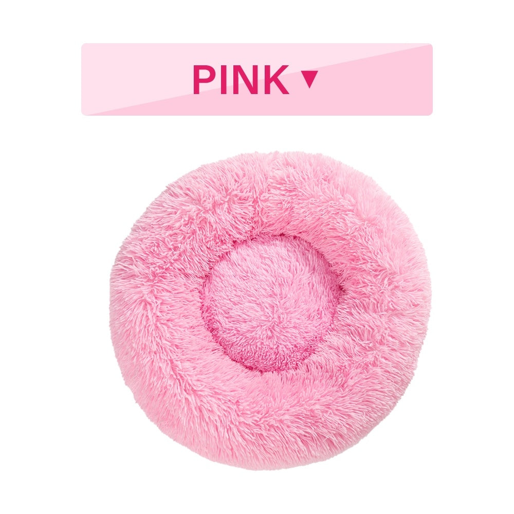Milipet Calming Donut Pet Bed - Ultra-Soft Long Plush Cushion