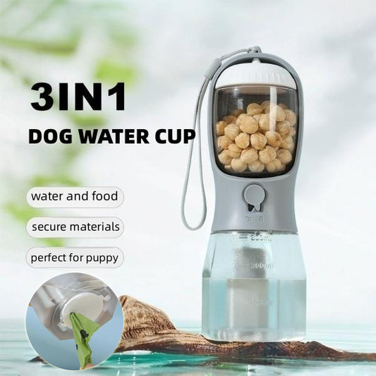 💧 Dog Water Cup – 3-in-1 Portable Multi-Functional Pet Cup & Food Bag 🐶🐱