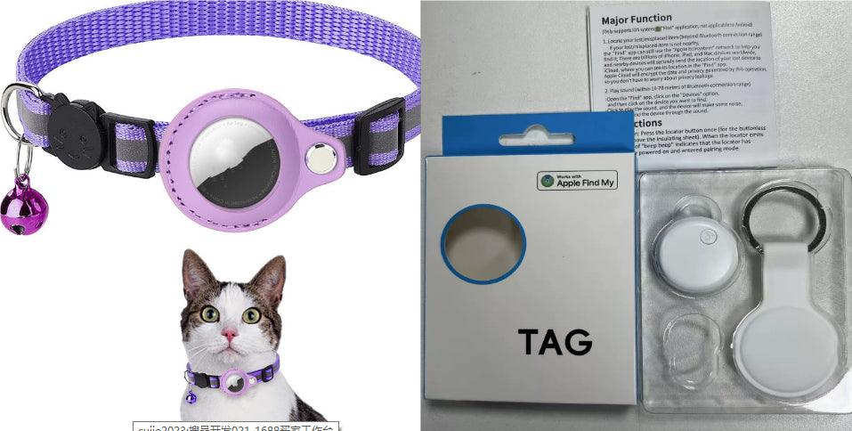 Milipet Reflective AirTag Pet Collar - Waterproof Nylon Protection