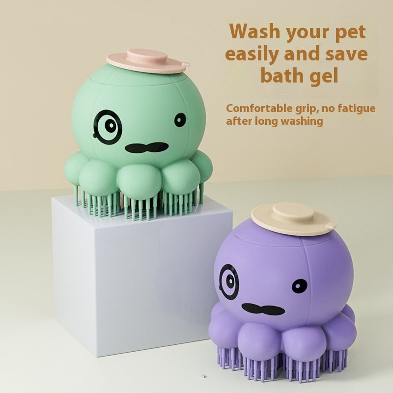 🛁 Pet Shower Brush – Silicone Bath & Massage Comb for Dogs & Cats 🐶🐱