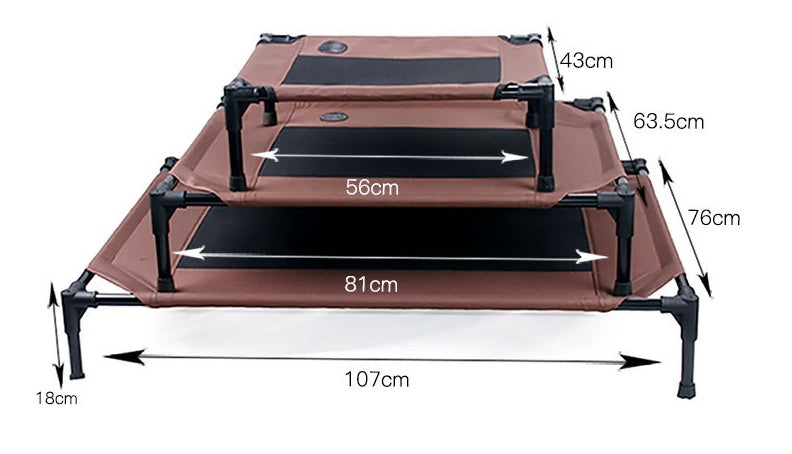 Milipet Elevated Outdoor Pet Bed - Breathable Oxford Cloth Cot