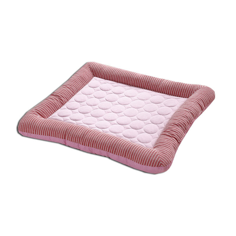 Milipet Ice Silk Pet Cooling Mat - Breathable Striped Summer Bed