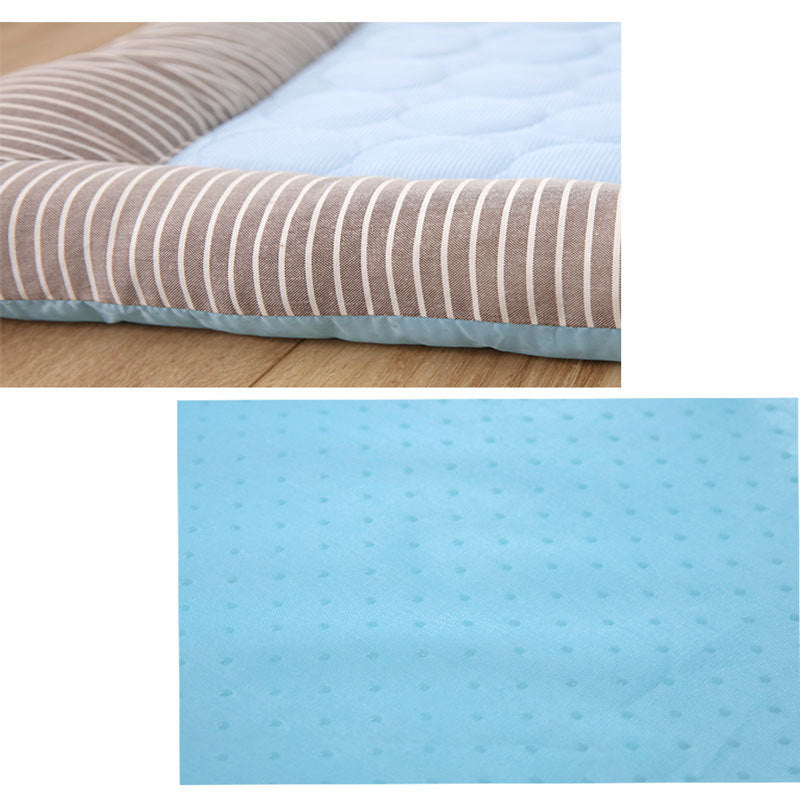 Milipet Ice Silk Pet Cooling Mat - Breathable Striped Summer Bed