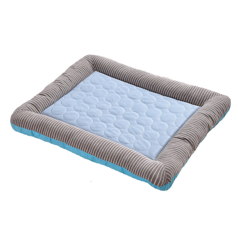 Milipet Ice Silk Pet Cooling Mat - Breathable Striped Summer Bed