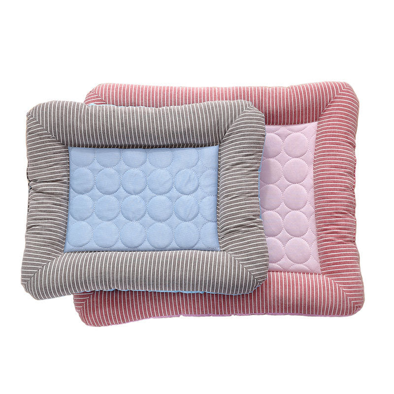 Milipet Ice Silk Pet Cooling Mat - Breathable Striped Summer Bed