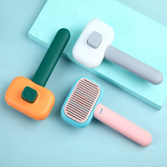 🐾 Pet Hair Brush – Stainless Steel Grooming & Massage Comb for Cats & Dogs 🐶🐱