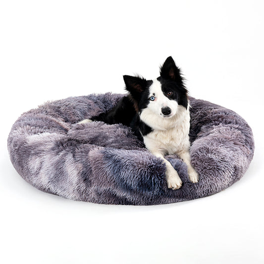 Milipet Calming Donut Pet Bed - Ultra-Soft Long Plush Cushion