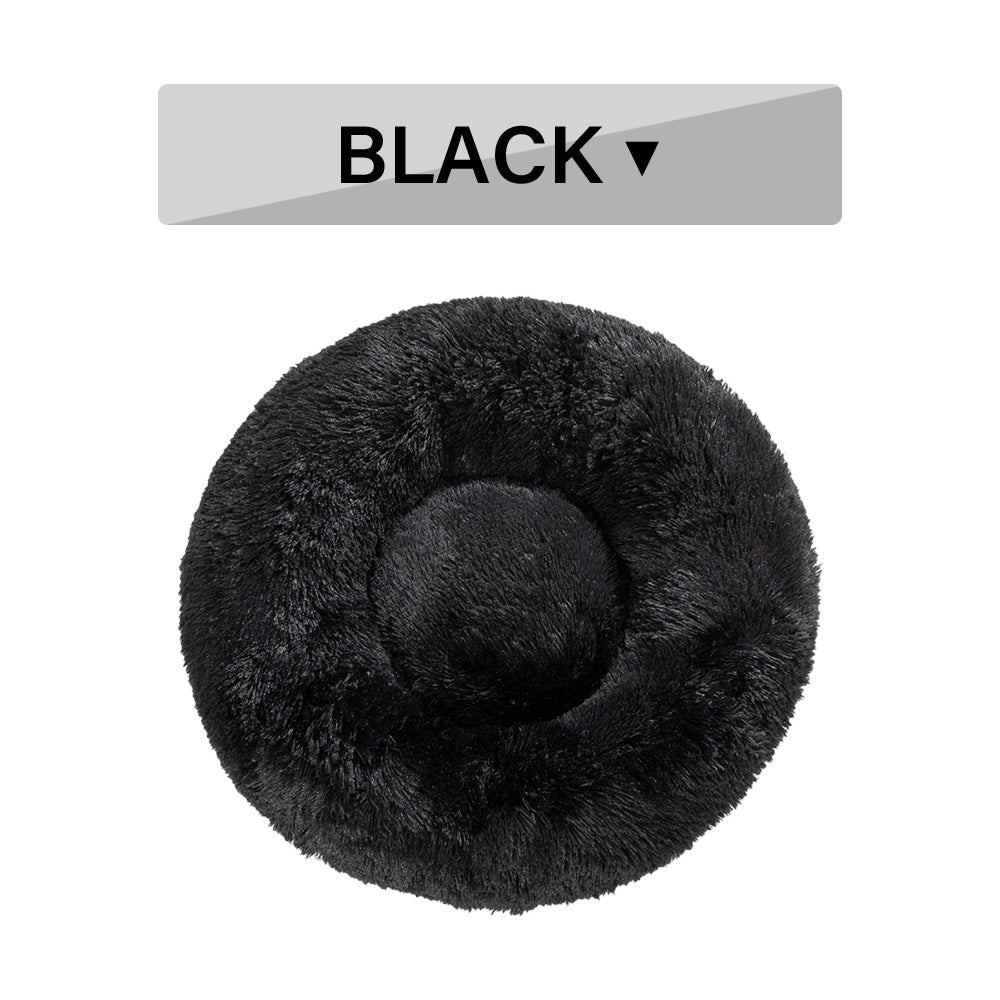 Milipet Calming Donut Pet Bed - Ultra-Soft Long Plush Cushion