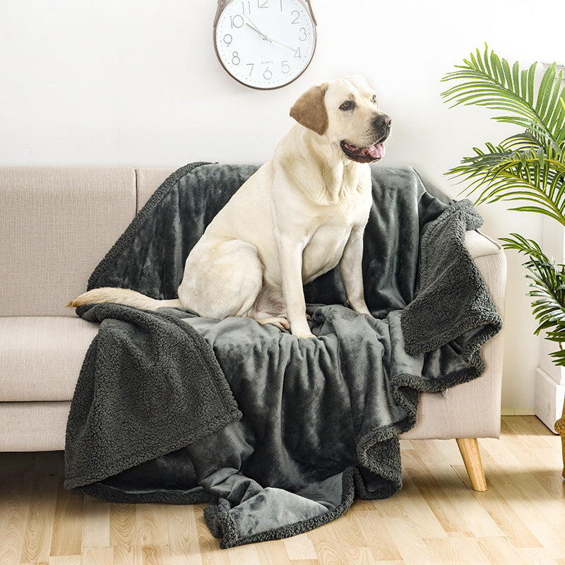 Milipet Waterproof Sherpa Blanket - Reversible Flannel Pet Throw