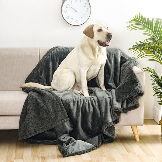 Milipet Waterproof Sherpa Blanket - Reversible Flannel Pet Throw