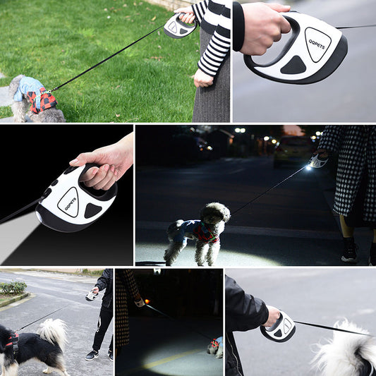 ✨ Retractable LED Dog Leash – Night Safe Pet Fiber Rope with 360° No-Tangle Design 🐾