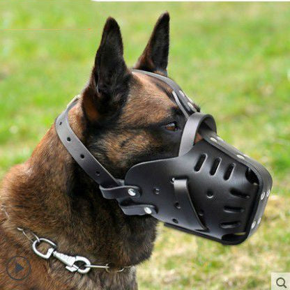 🐕 Cowhide Dog Muzzle – Durable Leather Muzzle for Medium & Large Dogs