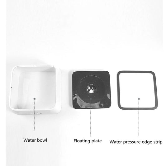 💧 2L Cat & Dog Water Basin with Floating Bowl – Anti-Overflow Slow Water Inlet Distributor 🐶🐱