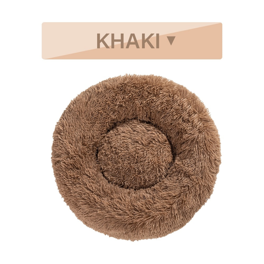Milipet Calming Donut Pet Bed - Ultra-Soft Long Plush Cushion