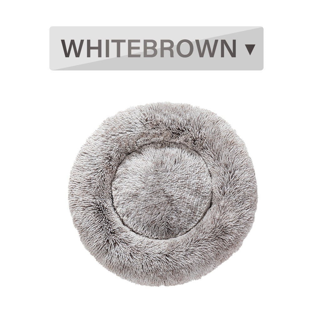 Milipet Calming Donut Pet Bed - Ultra-Soft Long Plush Cushion