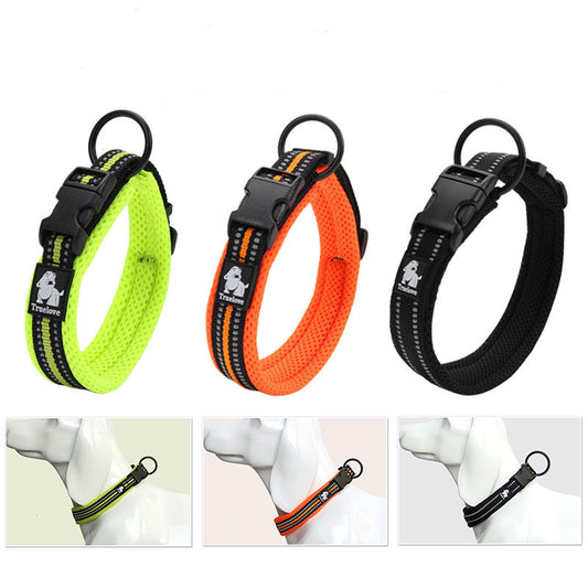 Milipet Reflective Padded Dog Collar - Breathable Mesh Comfort