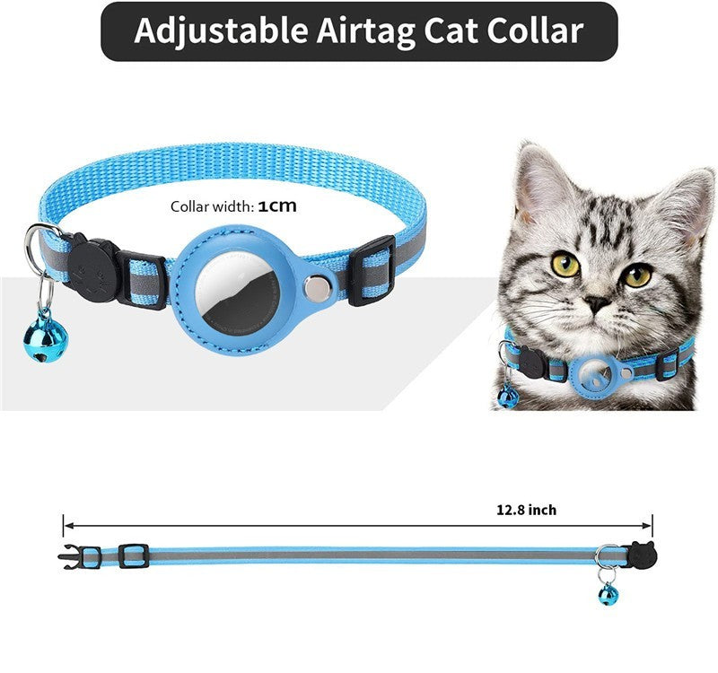 Milipet Reflective AirTag Pet Collar - Adjustable Safety Bell