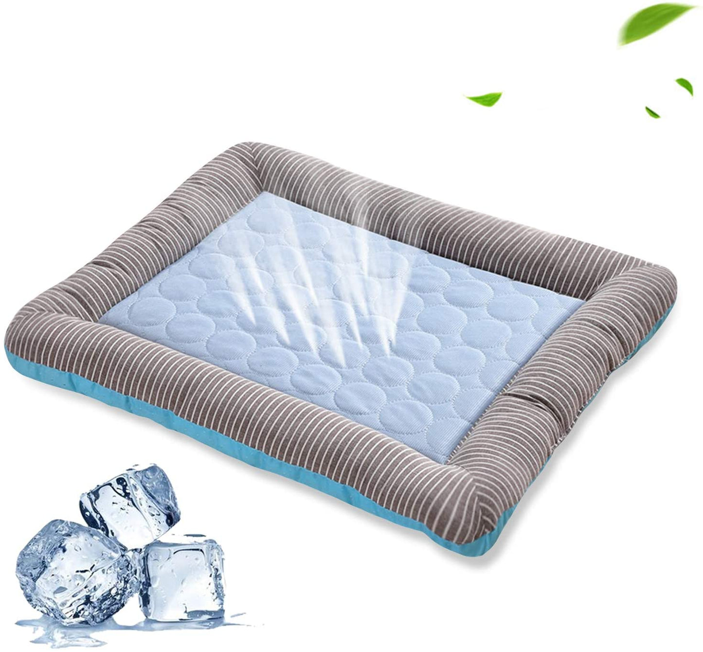 Milipet Ice Silk Pet Cooling Mat - Breathable Striped Summer Bed