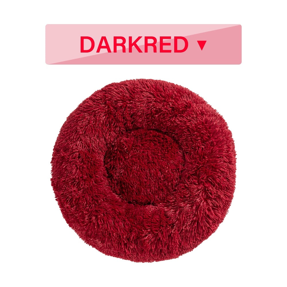 Milipet Calming Donut Pet Bed - Ultra-Soft Long Plush Cushion