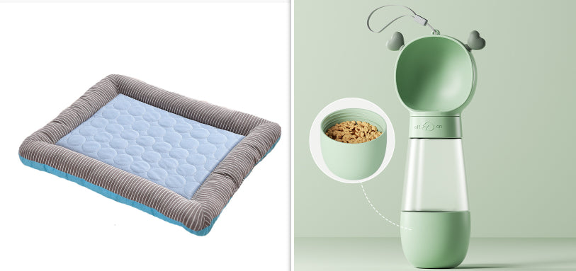 Milipet Ice Silk Pet Cooling Mat - Breathable Striped Summer Bed