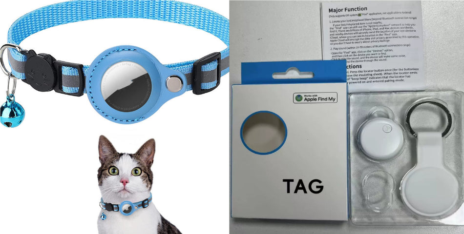 Milipet Reflective AirTag Pet Collar - Waterproof Nylon Protection