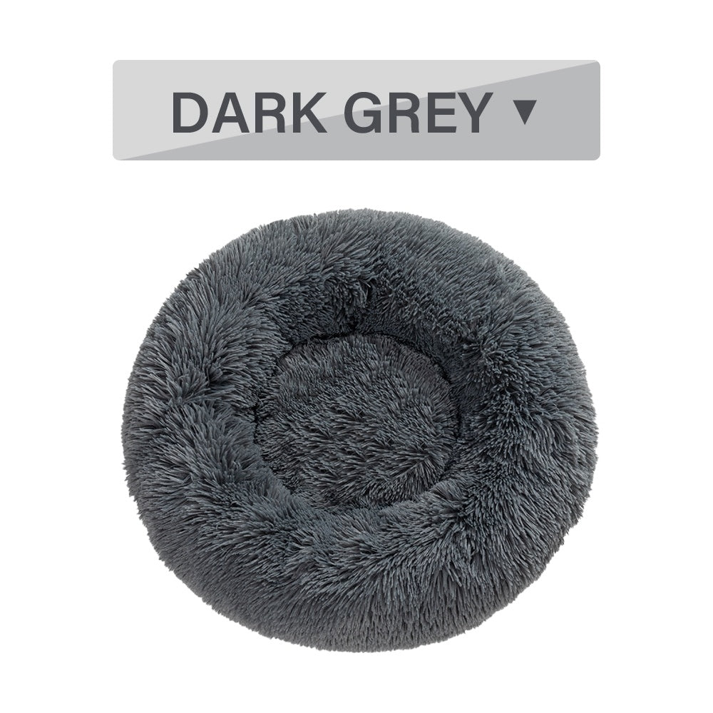 Milipet Calming Donut Pet Bed - Ultra-Soft Long Plush Cushion