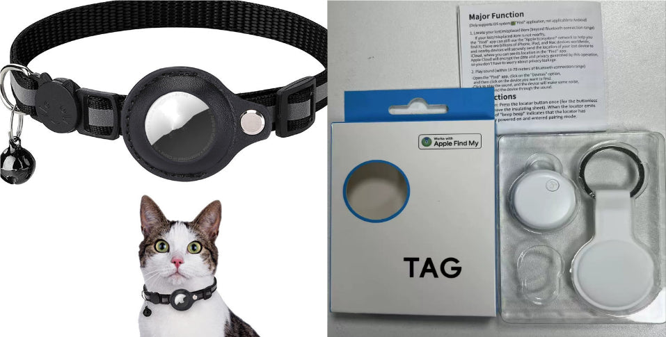 Milipet Reflective AirTag Pet Collar - Waterproof Nylon Protection