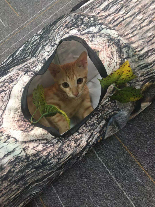 🌳 Tree Pattern Tunnel – Interactive Pet Toy for Cats, Kittens & Small Dogs 🐾