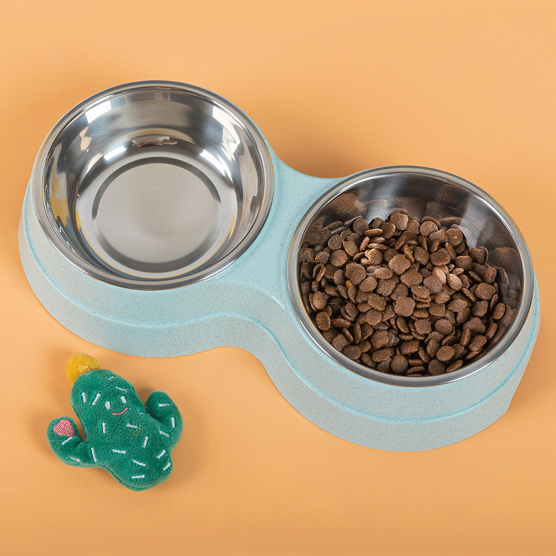 🥣 Double Pet Bowls – Stainless Steel Food & Water Feeder for Dogs, Cats & Puppies 🐾