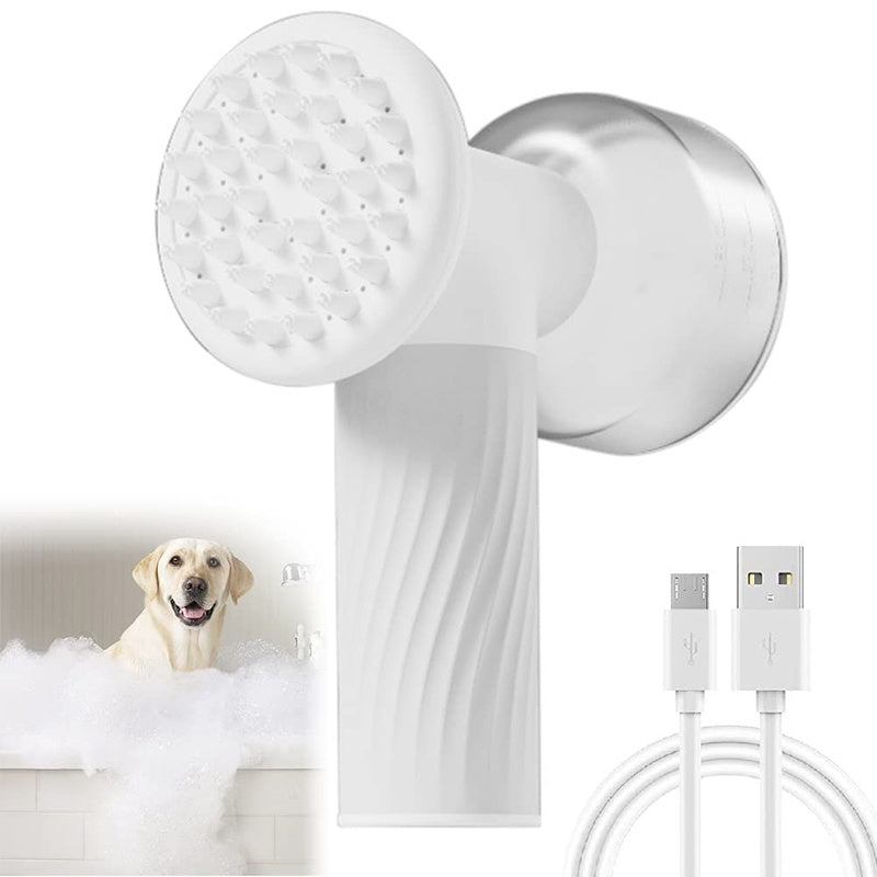 ⚡ Automatic Foaming Pet Bath Brush – Electric Dog & Cat Grooming Massage Brush with Soap Dispenser 🐾