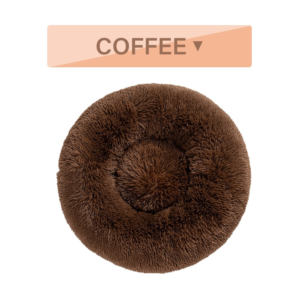 Milipet Calming Donut Pet Bed - Ultra-Soft Long Plush Cushion