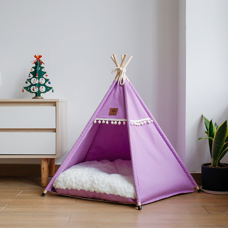 Milipet Canvas Pet Tent - Breathable Four-Season Indoor Dog House