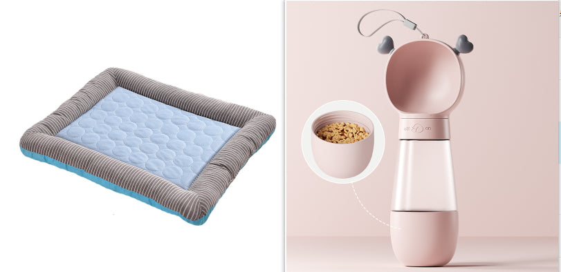 Milipet Ice Silk Pet Cooling Mat - Breathable Striped Summer Bed