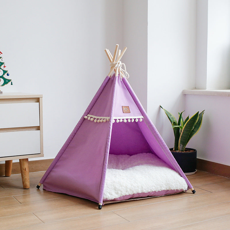 Milipet Canvas Pet Tent - Breathable Four-Season Indoor Dog House