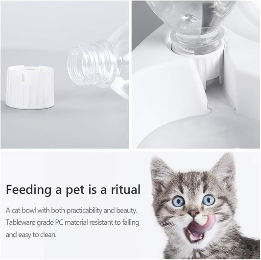 🍽️ Double Pet Bowls – Tilted Water & Food Bowl Set with Automatic Waterer for Dogs & Cats 🐶🐱
