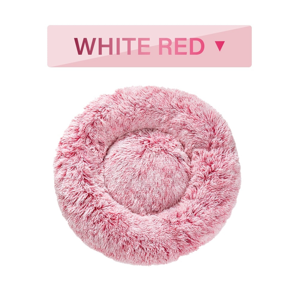 Milipet Calming Donut Pet Bed - Ultra-Soft Long Plush Cushion