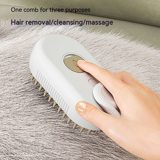 🐾 3-in-1 Electric Steam Pet Brush – Cat & Dog Hair Removal, Massage & Grooming Comb 🐶🐱