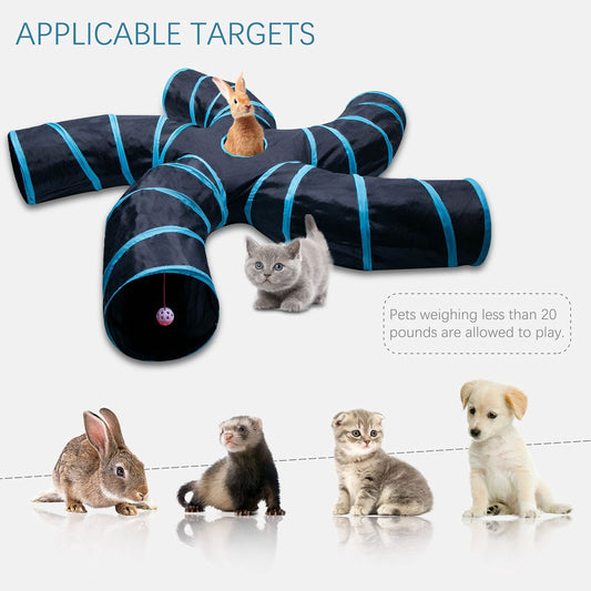 🌳 Tree Pattern Tunnel – Interactive Pet Toy for Cats, Kittens & Small Dogs 🐾